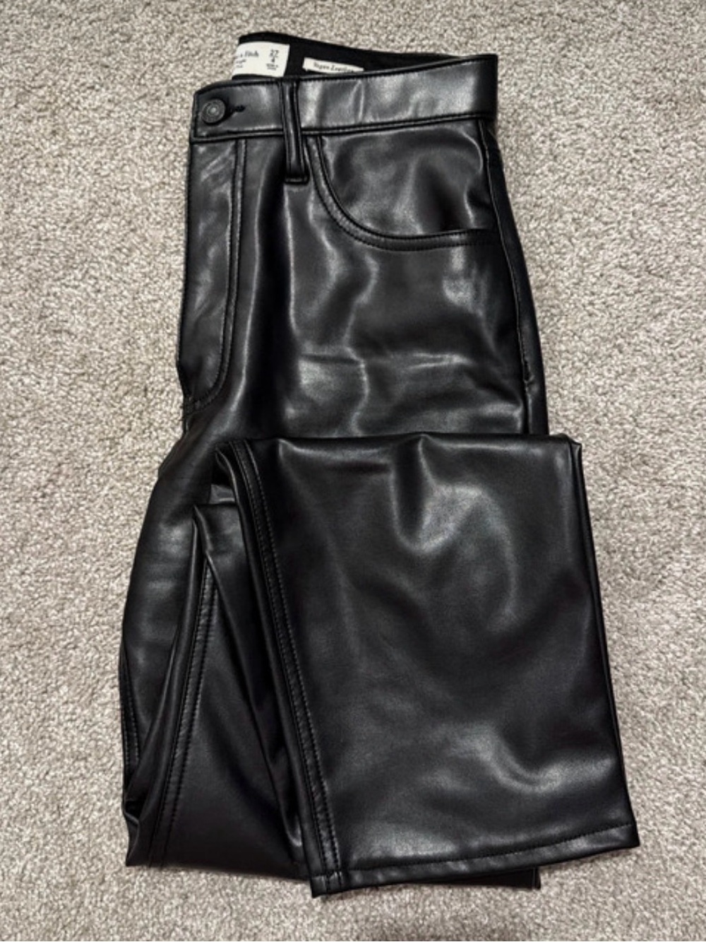 Black Vegan Leather A&F Pants